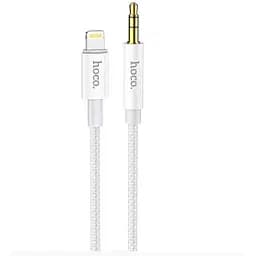 Кабель Hoco upa19 - конвертер адаптер Lightning - 3.5 мм 1 м сіро-білий