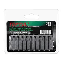 Набір насадок викруткових TOPTUL 5/16" L 30 мм PH3 10 од. FSBA1003G
