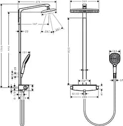 Душова система Hansgrohe Raindance Select E 360 1jet ST Showerpipe 27288400, Білий - мініатюра 2