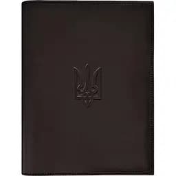 Кожаная обложка BlankNote Standart с Трезубцем для нотариального реестра темно-коричневый