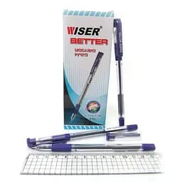 Ручка масляна Wiser Better, 0.7 мм, із грипом, фіолетова, 12 шт.
