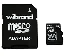 Карта памяти Wibrand microSDXC (UHS-1 U3) 64Gb class 10 (adapter SD) (WICDXU3/64GB-A)