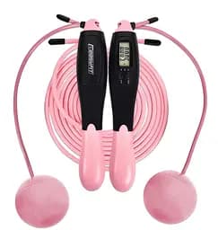 Скакалка для похудения EasyFit TwinRope 2,8 м черно-розовый (EF-1909-BP)