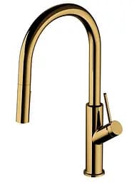 Смеситель для кухни с вытяжным изливом Omnires Bend gold (BE6455GL) золотой – глянцевый