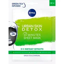 Чорна тканинна маска для обличчя Nivea Urban Skin Detox 1 шт.