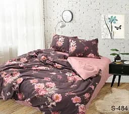 Комплект постільної білизни TAG Tekstil з компаньйоном Євро Бордовий 000152404 (S484) - мініатюра 2
