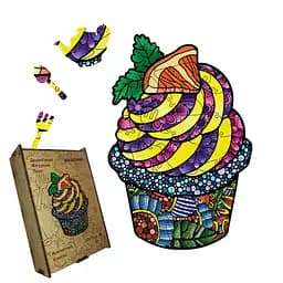 Пазл дерев'яний Апетитний Кексик, А1, Дерев'яна коробка 500+ елементів