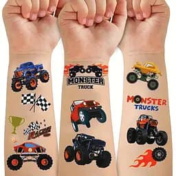 Набір дитячих тимчасових тату Колеса-монстри Fresh Tattoo set-10-kids-tatto-cars - мініатюра 2