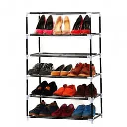 Стелаж тканинний для взуття 5 полиць сірий Combination Shoe Frame 60X30X90 - мініатюра 3