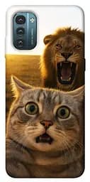 Чохол Demsky Shocked cat and lion для Nokia G21