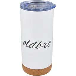Кухоль OldBro для старого друга з корковим дном 480 мл White із нержавіючої сталі з подвійними стінками
