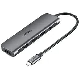 Хаб адаптер Ugreen CM136 Type-C - на HDMI 3xUsb 3.0 Type-C PD (50209)
