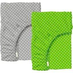 Набір простирадл на резинці Cosas GREEN DOTS 60х120х12 см (SetSheet_DropGreen_DropGWhite_120x60)
