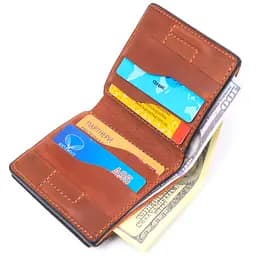 Чоловічий шкіряний гаманець Grande Pelle 9.5х10х1.5 см acs0024002 - мініатюра 5
