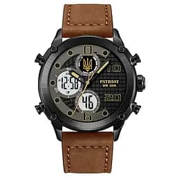 Наручний годинник чоловічий 017BKBR Тризуб золото Black-Brown Patriot acs0030989 - мініатюра 6