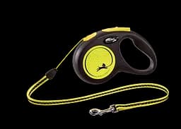 Повідець-рулетка Flexi Neon S, для собак до 12 кг, трос 5 м, жовтий (CL11C5.251.S NEOGE)