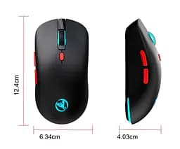 Комп'ютерна миша HXSJ T20 бездротова з акумулятором та підсвіткою 2,4GHz Black - мініатюра 3