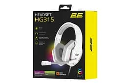 Наушники игровые с микрофоном 2E GAMING HG315 White, 7.1, USB-A, RGB, 2м - мініатюра 2