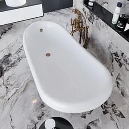 Ванна окремостояча глянцева Amidicon Symphony 167x78 чорна з литого каменю бронзові ніжки SYMFONIYA_167_br_BLACK_HL, Чорний - мініатюра 3