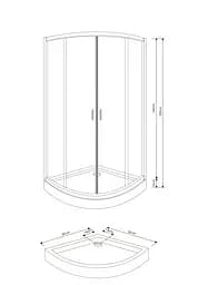 Душова кабіна Volle Fiesta 90x90 10-22-157glass, Хром - мініатюра 6