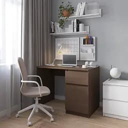 Комп’ютерний стіл Vays R-18 Венге Темний, письмовий з тумбою праворуч, без ручок, ЛДСП, 100×60×75 см - для дому та офісу