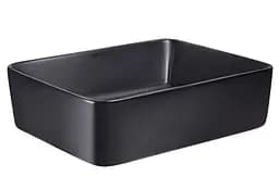 Комплект Qtap Tern: Раковина накладна прямокутна 480х370х135 мм Matt Black + Донний клапан PU03 (QT172074MBMBN47300) - мініатюра 3