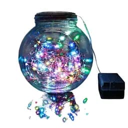 Світлодіодна гірлянда нитка крапля роси 4.5 м 50led батарейки RGB