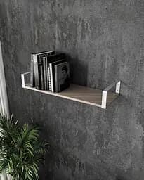 Полка для книг и декора Moreli RX-28 Wt в стиле лофт 800x126x220 мм Белый/Капучино (mo-rx28-white-сapuch)