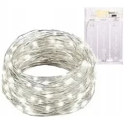 Світлодіодна гірлянда Sun Lamp Крапля Роси 100 LED, 10м холодне біле світло, батарейки 3 АА
