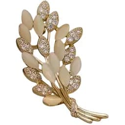 Брошь-булавка колосоки пшеницы со стразами