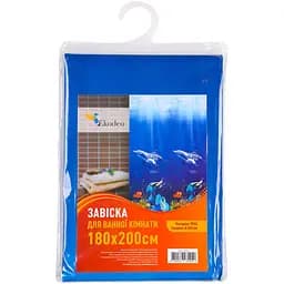 Шторка для ванной Ekodeo с узором 200 x 180 см синяя (L506)