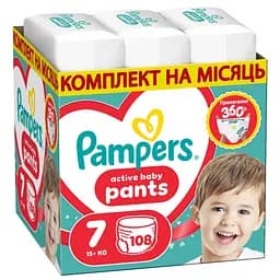 Підгузки-трусики Pampers Active Baby Pants Розмір 7 (15+ кг) 108 шт.