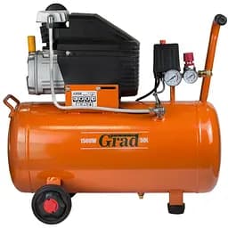Компрессор одноцилиндровый Grad 1.5 кВт 198 л/мин 8 бар 50 л (7043545)