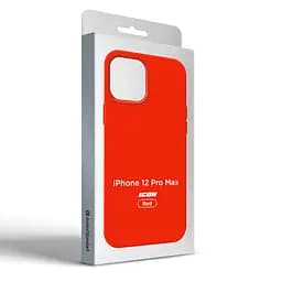 Силиконовый чехол для Apple iPhone 12 Pro Max, ICON2 Case, красный, противоударный, панель, защита всего корпуса, матовая поверхность Soft Touch, выступает над дисплеем, совместим с защитными стеклами и пленками, с микрофиброй, ArmorStandart (ARM60576) - мініатюра 9