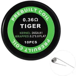 Комплект спіралей PREBUILT Tiger Coil 0.36 10 шт Ом (bs055)
