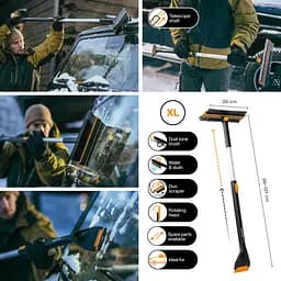 Щітка-скребок телескопічна поворотна Fiskars X-series 96–121 см (1078492) - мініатюра 4