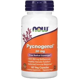 Натуральная добавка Now Pycnogenol 30 mg 60 вегакапсул