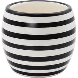 Ваза-кашпо МВМ My Home, 14,5 см, черная с белым (DH-FLOWERS-27 WHITE/BLACK)