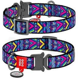 Нашийник для собак Waudog Nylon Інді, з QR паспортом, металева пряжка-фастекс, 31-49х2,5 см - мініатюра 3