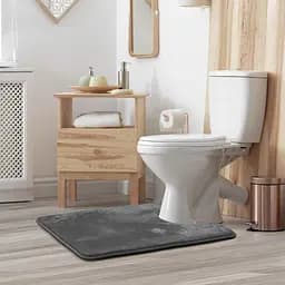 Антиковзкий М'який килимок для ванної та туалету Aquarius з ефектом пам'яті U-подібний контурний 50 х 50 см Графіт Гладкий