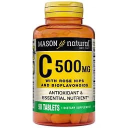 Витамин C с шиповником и биофлавоноидами Mason Natural 500 мг 90 таблеток