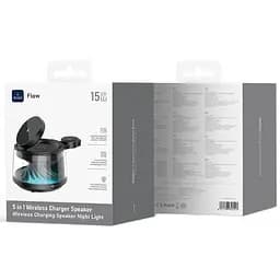 БЗП WIWU Wi-W039 Flow 5in1 wireless charger with Speaker  Night Light 15W Black - мініатюра 6