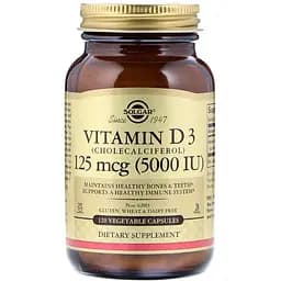 Вітамін Д3 холекальциферол Solgar Vitamin D3 Cholecalciferol 5000 МО 125 мкг 120 вегетаріанських капсул