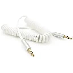 Кабель пружина AUX Audio 3.5 папа 1 м белый