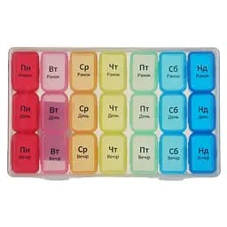 Органайзер для таблеток МВМ My Home PC-03 7 днів 17.5х10,7х2.7 см прозрачный (PC-03 T)