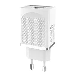 Мережевий зарядний пристрій Hoco 1USB C42A QC 3.0 3A White