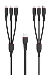 Кабель XO USB NB196 6in1 3.5A 3.0m Black (G-000001700)