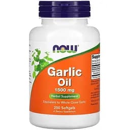 Натуральна добавка NOW Garlic Oil 1500 mg, 250 капсул