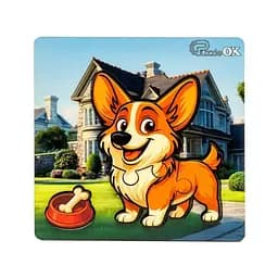 Дерев'яний пазл-вкладиш "Веселий песик" PuzzleOK Puz-88753 А6, 4 елементи