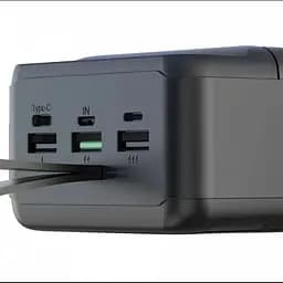 Повербанк XO PR160, портативний зовнішній акумулятор, швидка зарядка, LED-дисплей, ліхтарик, чорний - мініатюра 3